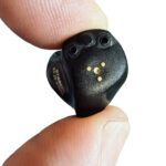 Very slick ITC-R in black Get customised modern hearing aids, in black!