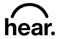 hear. Limited logo showing black text "hear." with a friendly arc above